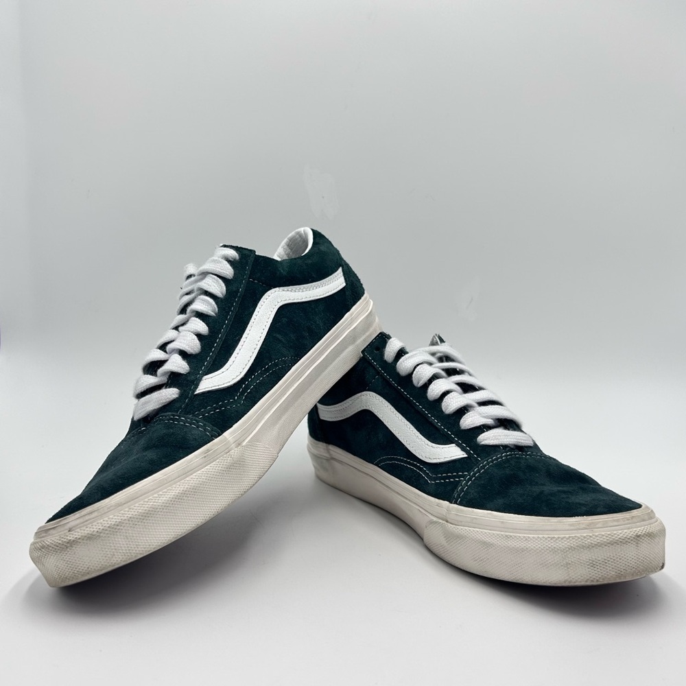Vans Dark Green and White Classic Sneakers